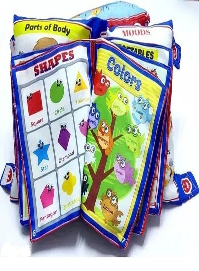 Nirvik Baby Digital Printed Cotton Educational Alphabet Learning Soft Pillow Cushion Book. Toys for Kids Girls and Boys Toddler/Learning Baby Pillow (Blue) - Image 1